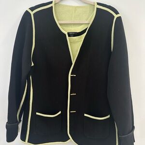 Carlisle Reversible Black/Lime Green Sweater Set  with Sleeveless Shell
